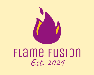 Purple Flame Resto logo design