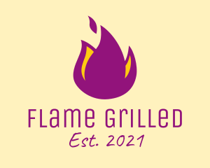 Purple Flame Resto logo design