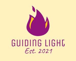 Purple Flame Resto logo design