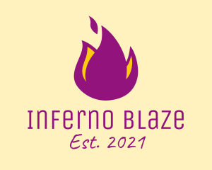 Purple Flame Resto logo design