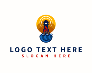 Ocean Wave Lighthouse logo