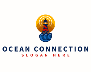 Ocean Wave Lighthouse logo