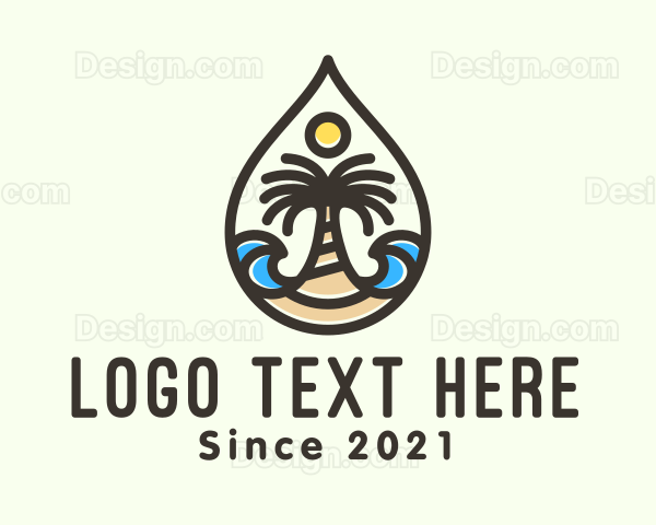 Summer Island Palm Tree Logo