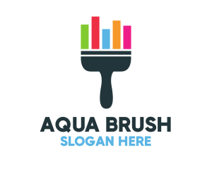 Bar Chart Brush logo design