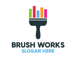 Bar Chart Brush logo design