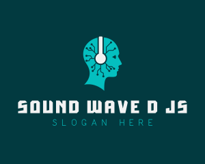 Circuit Headphones AI Sound logo design