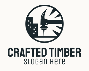 Hammer Nail Urban Carpenter logo design