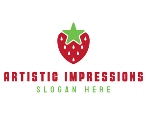 Strawberry Star Fruit logo design