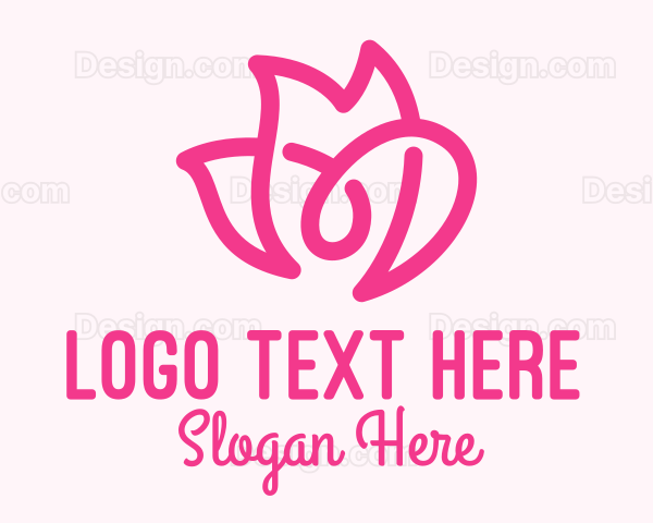 Pink Flower Loop Logo