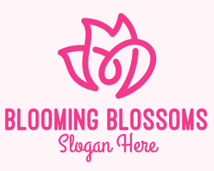 Pink Flower Loop logo design