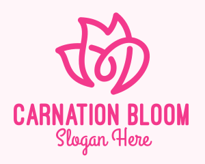 Pink Flower Loop logo design