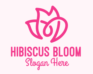 Pink Flower Loop logo design