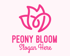 Pink Flower Loop logo design