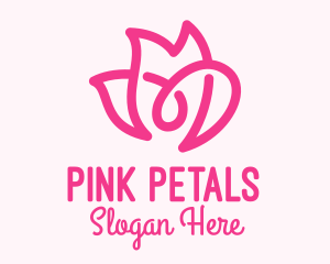 Pink Flower Loop logo design