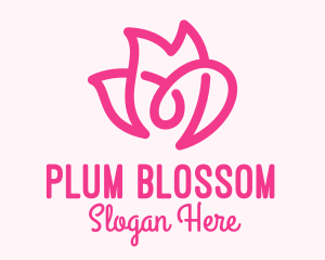 Pink Flower Loop logo design