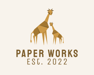 Giraffe Paper Origami  logo design