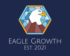 Eagle Stars Stained Glass logo design