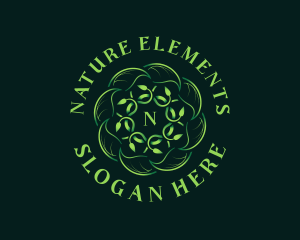 Natural Leaf Wreath logo design