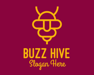Yellow Bee Beehive logo