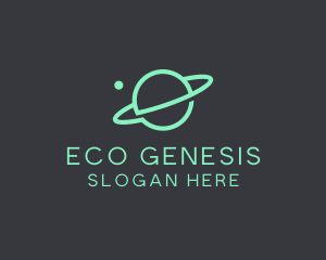 Green Minimalist Planet logo design