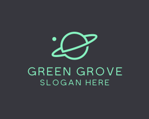 Green Minimalist Planet logo design