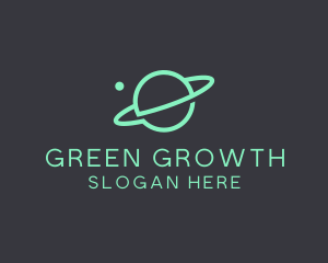 Green Minimalist Planet logo design