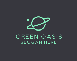 Green Minimalist Planet logo design