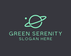 Green Minimalist Planet logo design