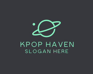 Green Minimalist Planet logo design