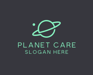 Green Minimalist Planet logo design