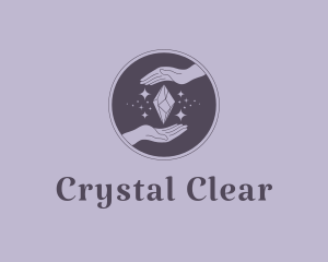 Purple Luxury Crystal Hand  logo design