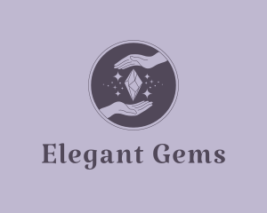 Purple Luxury Crystal Hand  logo design