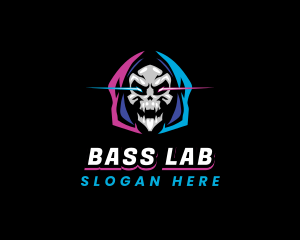 Skull Gaming Neon logo design