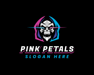 Skull Gaming Neon logo design