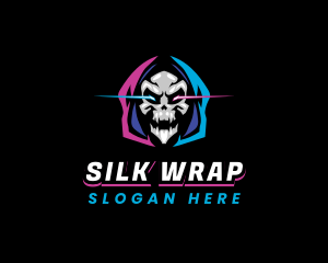 Skull Gaming Neon logo design