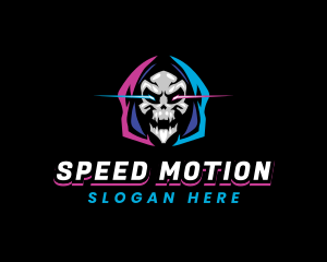 Skull Gaming Neon logo design