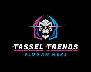 Skull Gaming Neon logo design