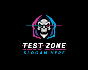 Skull Gaming Neon logo design