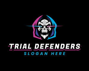 Skull Gaming Neon logo design