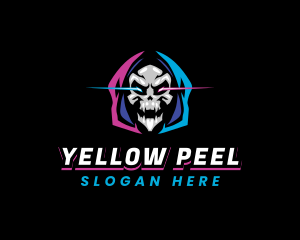 Skull Gaming Neon logo design