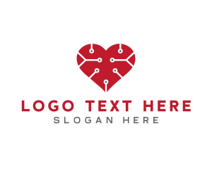 Technology Circuit Heart Love logo