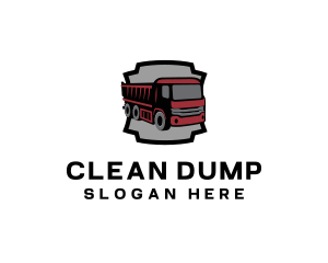 Dump Truck Shield Waste Management logo design