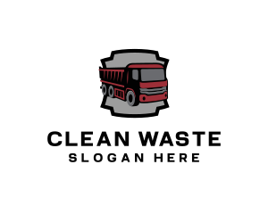 Dump Truck Shield Waste Management logo design