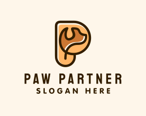 Dog Animal Letter P  logo design