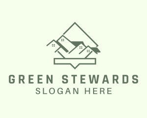 Green Roofing Home  logo design