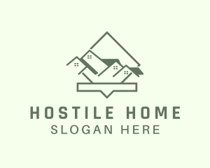 Green Roofing Home  logo design