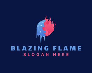 Ice Fire Flaming Freezing logo design