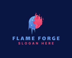 Ice Fire Flaming Freezing logo design