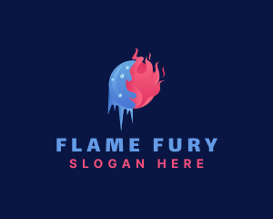 Ice Fire Flaming Freezing logo design