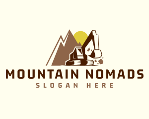 Excavator Mountain Demolition logo design